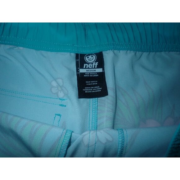 Neff Floral Board‎ Shorts Mens M blue Unlined Smiley Logo Pockets NWOT - Picture 4 of 7